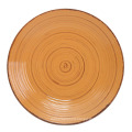 Antique Orange with Brush Ceramic Dinner Plate